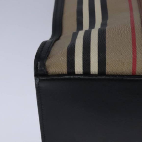 BURBERRY Nova Check Tote Bag PVC Leather Beige Auth 101908 - Picture 12 of 16